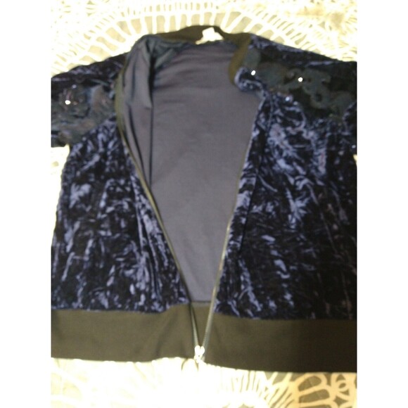 Loveriche Velvet With Embroidered Bedazzle Arm Sleeves Jacket Size Medium - Picture 4 of 8